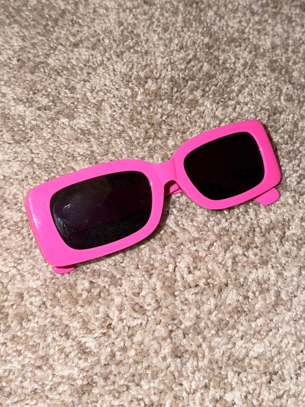 Bold Hot Pink Rectangle Sunglasses